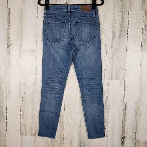 Madewell Distressed Blue Denim 9" High Rise Skinny Jeans Women's Size 28 - Picture 11 of 15